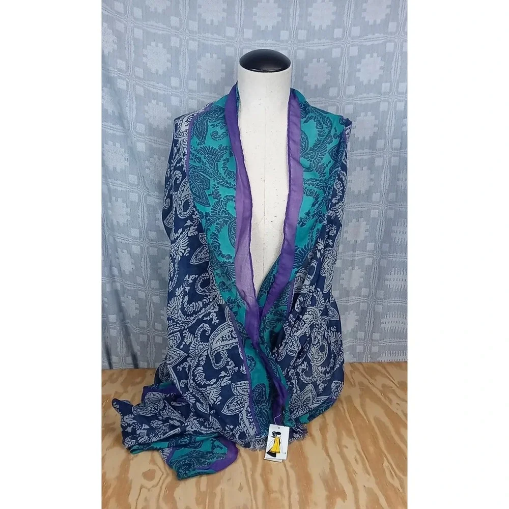 Vintage Stole Multi Use Shawl Women's Wrap‎ One Size Scarf Hair Kerchief NWT